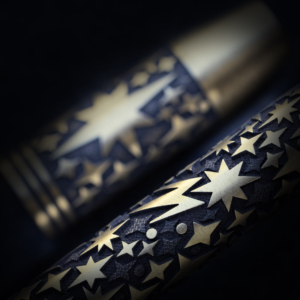 Brass TechLiner Grid Pen -- Galaxy LE (Acid Washed / Burnished)