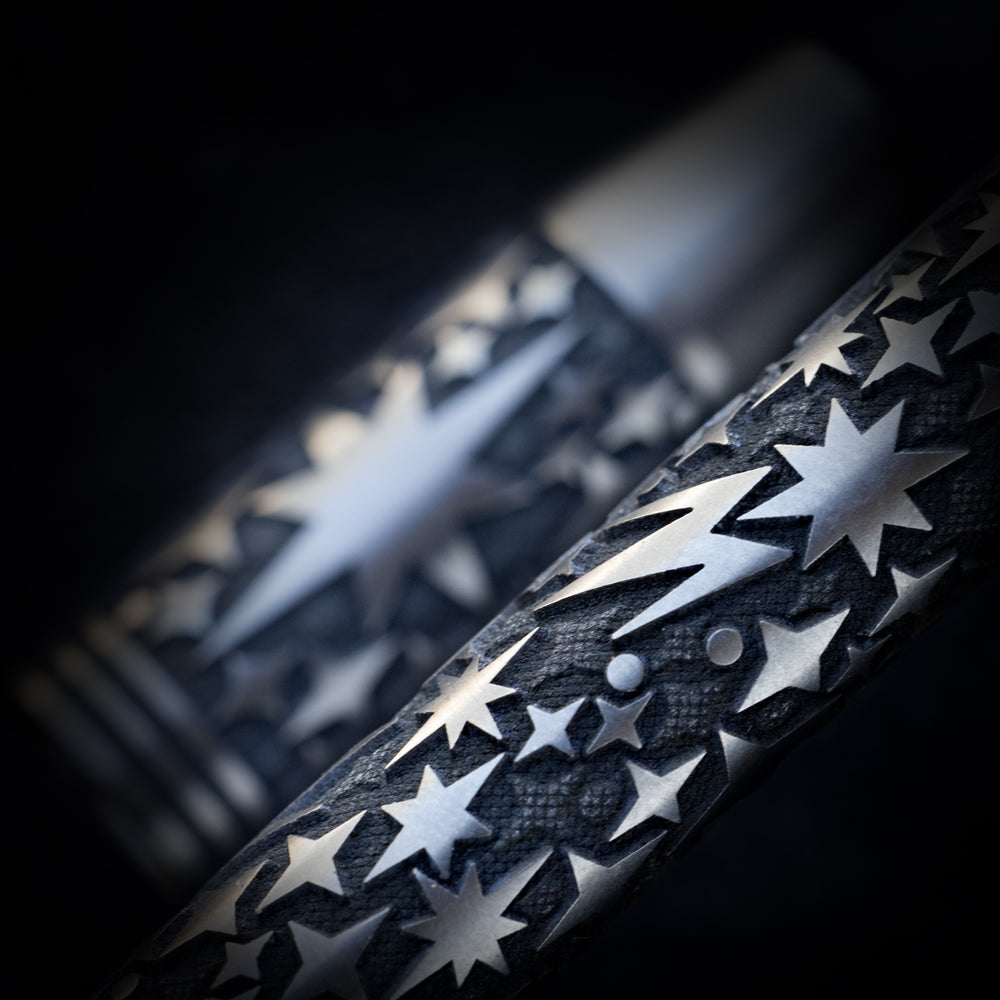 Titanium TechLiner Grid Pen -- Galaxy LE (Tumbled / Laser Black)