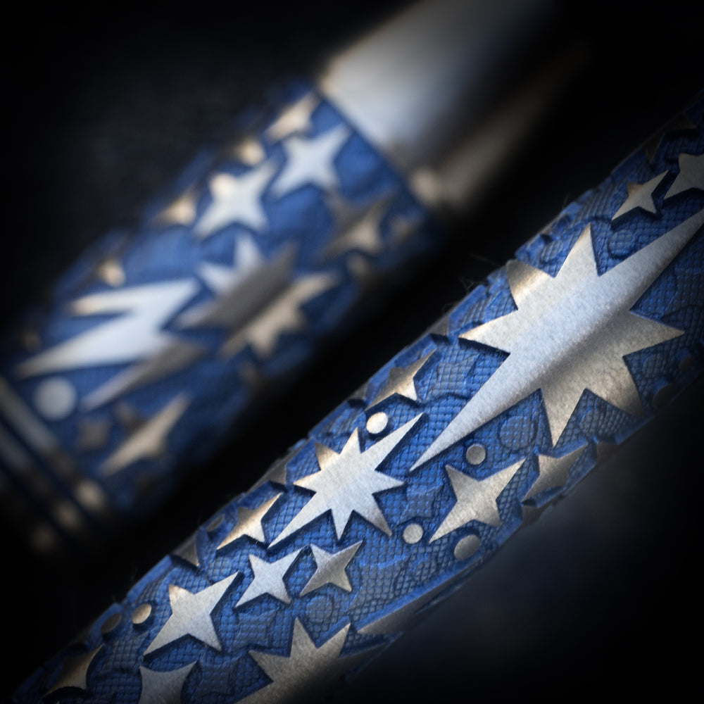 Titanium TechLiner Grid Pen -- Galaxy LE (Blue Ano / Tumbled)