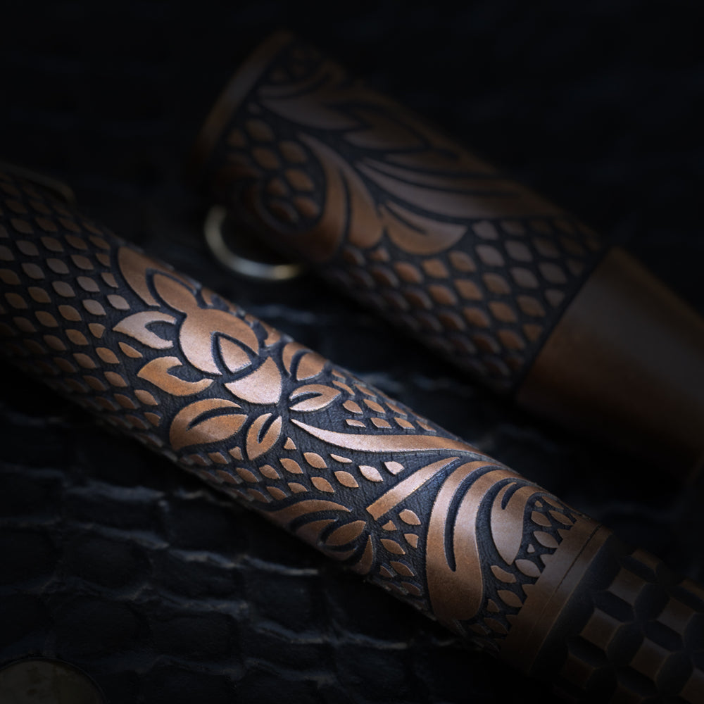 Copper TechLiner Grid Pen -- Checkered Paisley (Acid Washed)