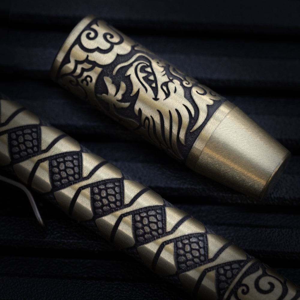 Brass TechLiner Grid Pen -- Hanzō LE (Acid Washed / Burnished)