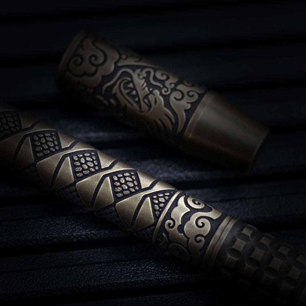 Brass TechLiner Grid Pen -- Hanzō LE (Acid Washed / Tumbled)