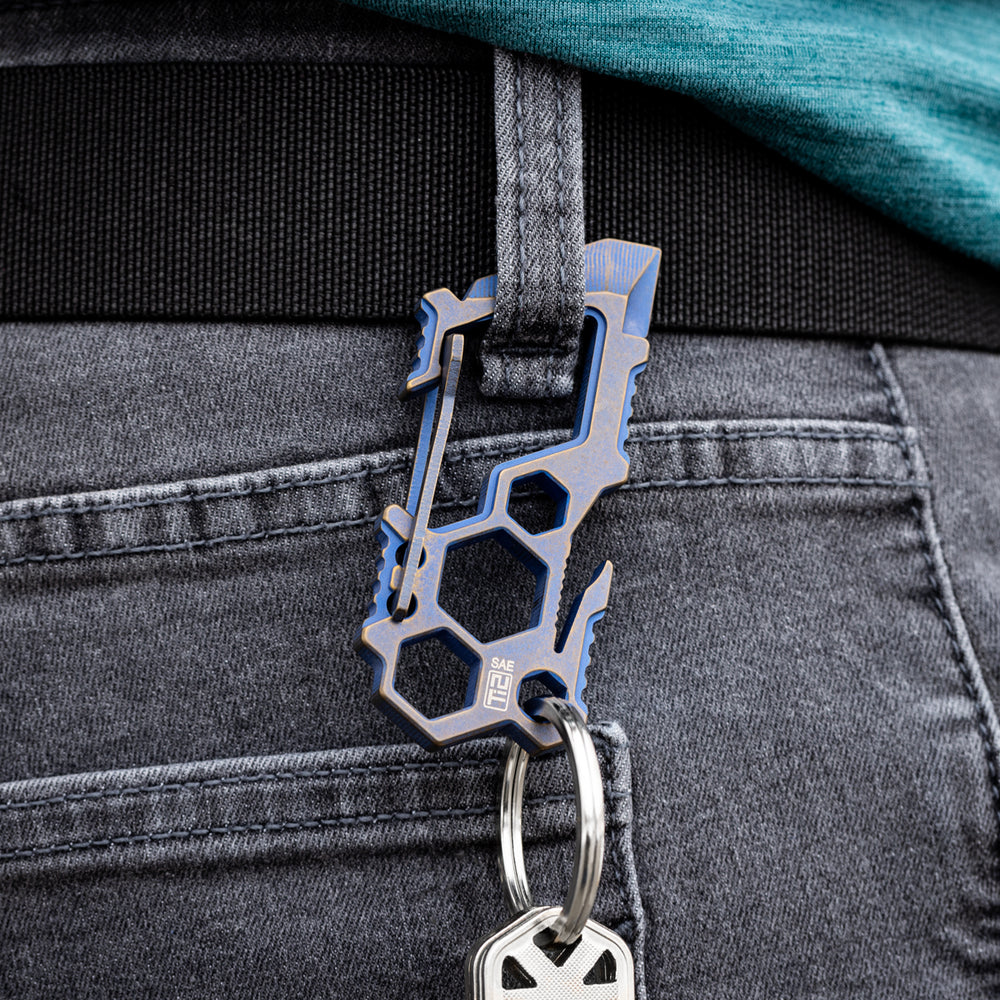 Titanium Para-Biner Carabiner -- PB-4 Anodized (Blue/Bronze)